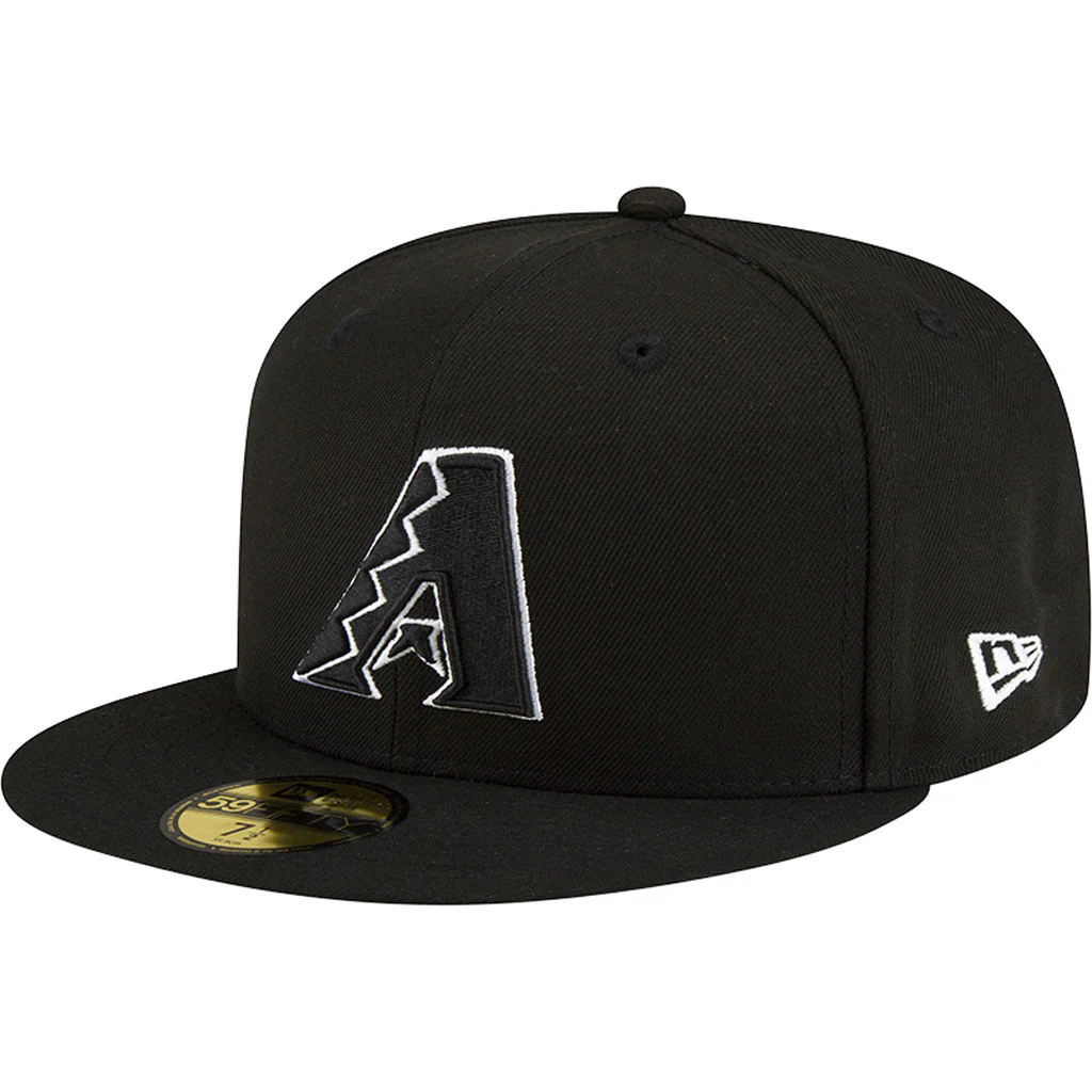 MLB Arizona Diamondbacks New Era Side Patch Black & White 59FIFTY Fitted Hat - Black