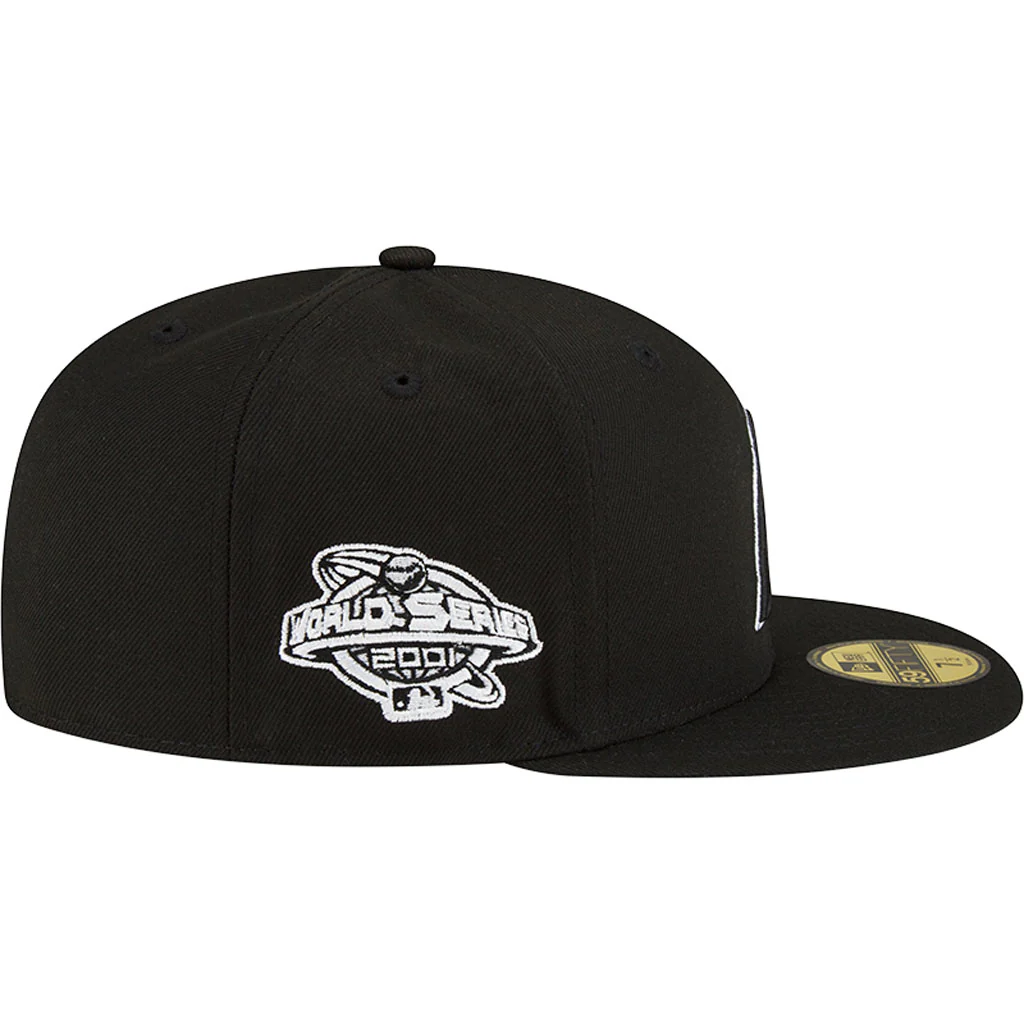 MLB Arizona Diamondbacks New Era Side Patch Black & White 59FIFTY Fitted Hat - Black - Image 10
