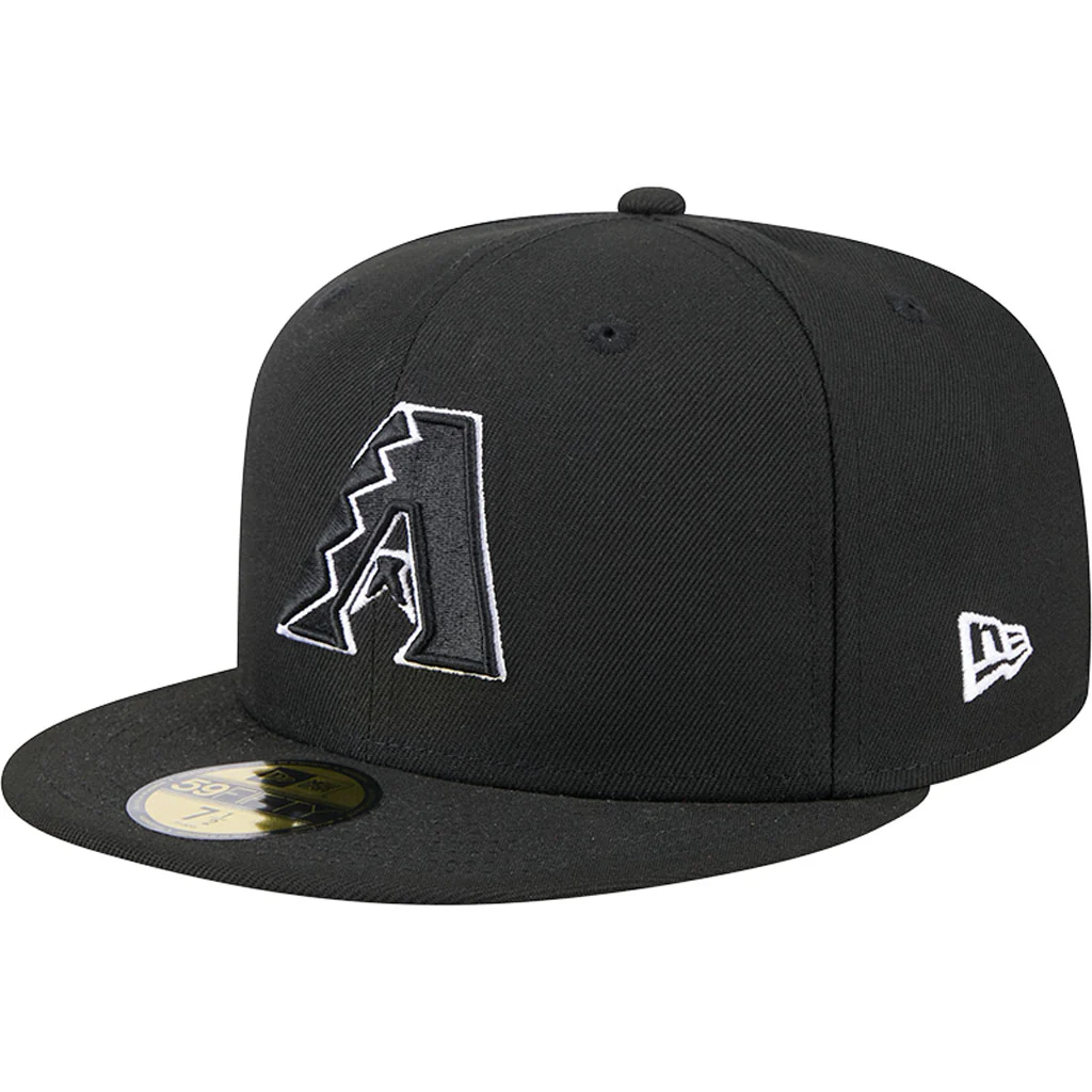 MLB Arizona Diamondbacks New Era Side Patch Black & White 59FIFTY Fitted Hat - Black - Image 2