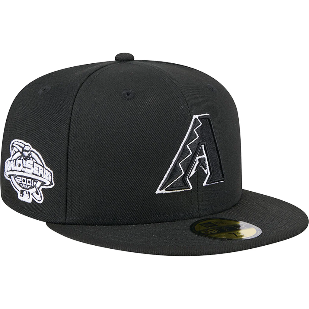 MLB Arizona Diamondbacks New Era Side Patch Black & White 59FIFTY Fitted Hat - Black - Image 4