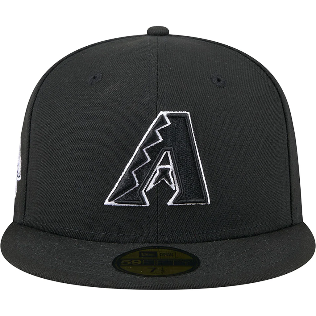MLB Arizona Diamondbacks New Era Side Patch Black & White 59FIFTY Fitted Hat - Black - Image 5