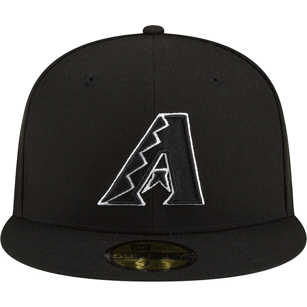 MLB Arizona Diamondbacks New Era Side Patch Black & White 59FIFTY Fitted Hat - Black - Image 6