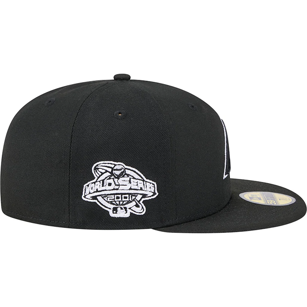 MLB Arizona Diamondbacks New Era Side Patch Black & White 59FIFTY Fitted Hat - Black - Image 9