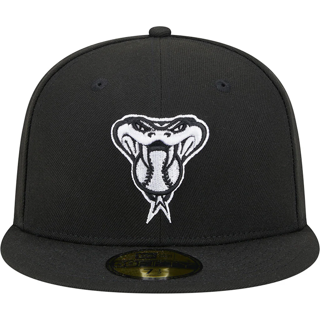 MLB Arizona Diamondbacks New Era Snakehead Side Patch Black & White 59FIFTY Fitted Hat - Black - Image 3