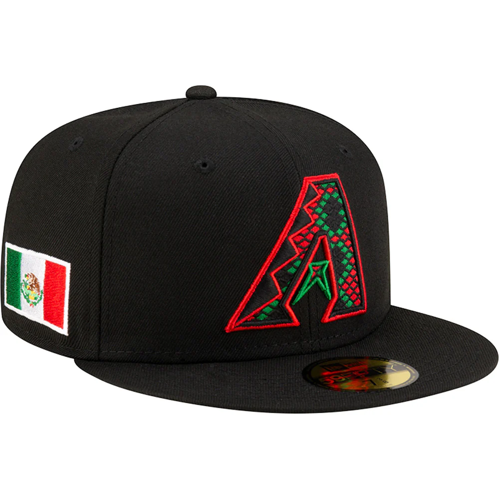 MLB Arizona Diamondbacks New Era Snakeskin Mexican Flag Refresh 59FIFTY Fitted Hat - Black