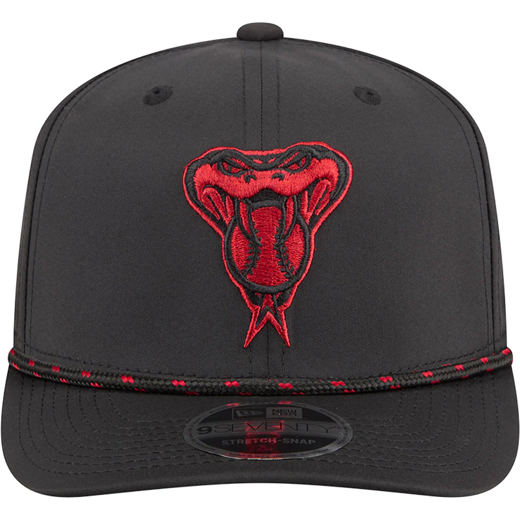 MLB Arizona Diamondbacks New Era Sport 9SEVENTY Stretch Snap Hat - Black - Image 3