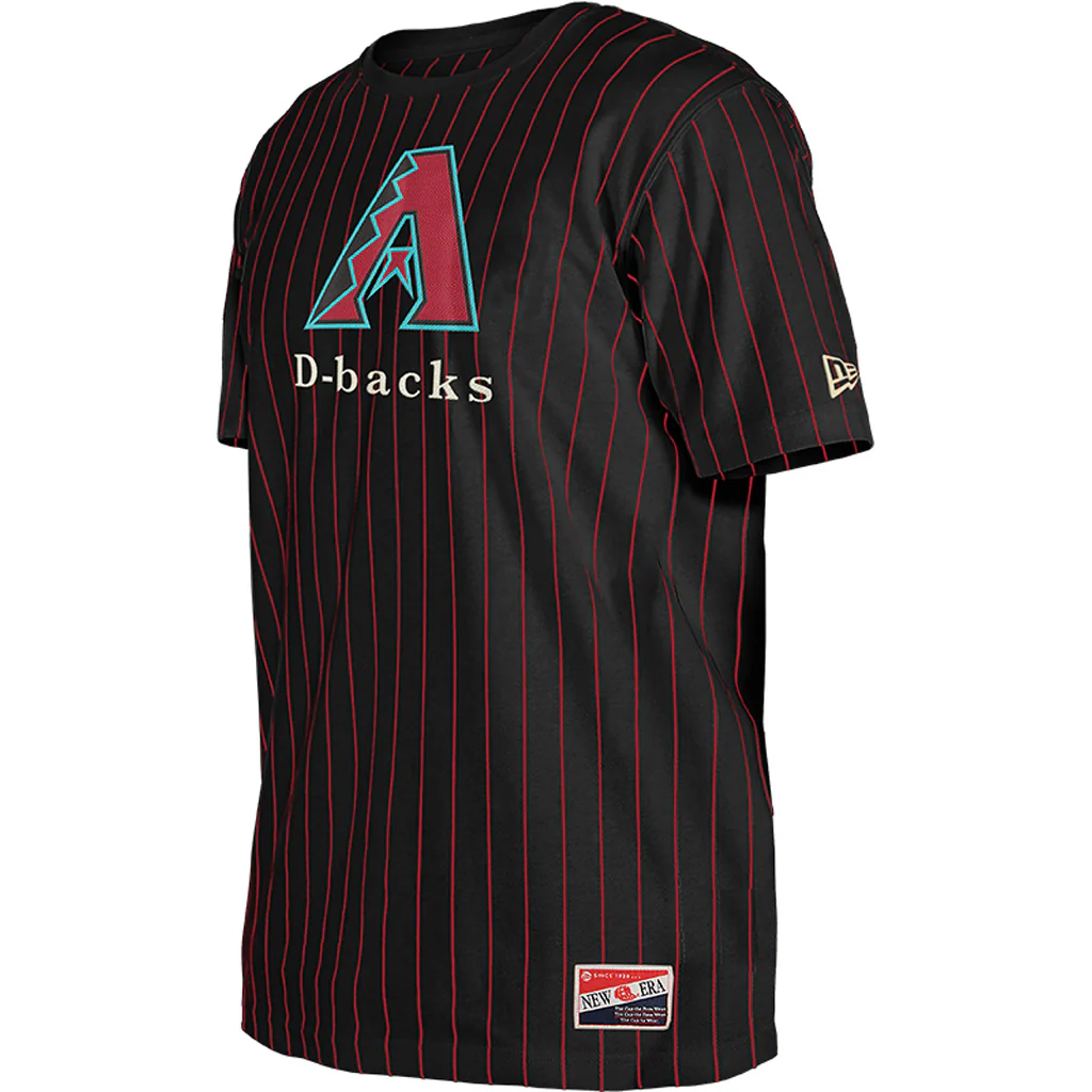 MLB Arizona Diamondbacks New Era Striped Jersey T-Shirt - Black - Image 2