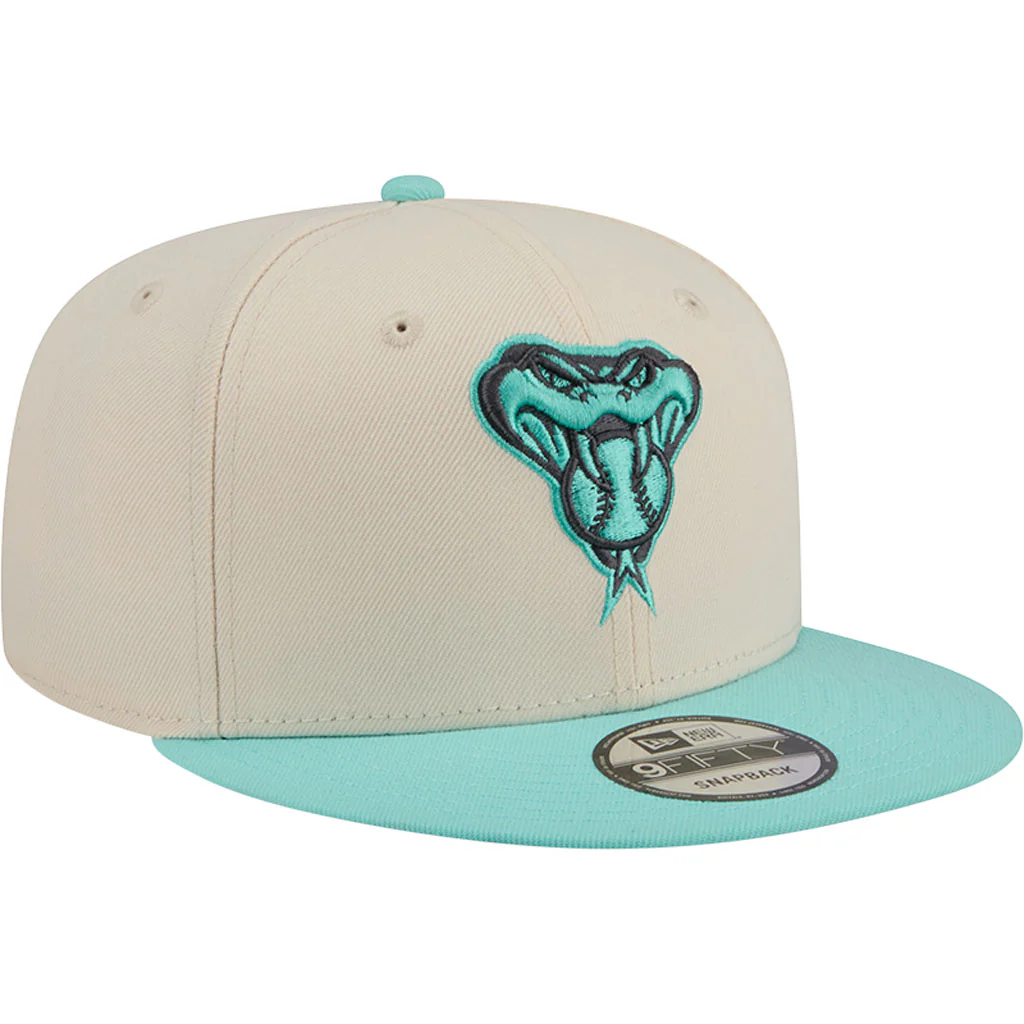 MLB Arizona Diamondbacks New Era Two-Tone Snakehead Aqua 9FIFTY Snapback Hat - Light cream - Image 2