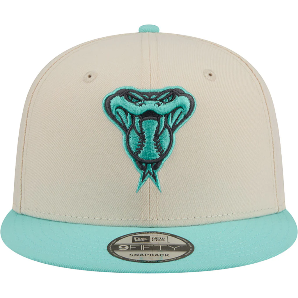 MLB Arizona Diamondbacks New Era Two-Tone Snakehead Aqua 9FIFTY Snapback Hat - Light cream - Image 3