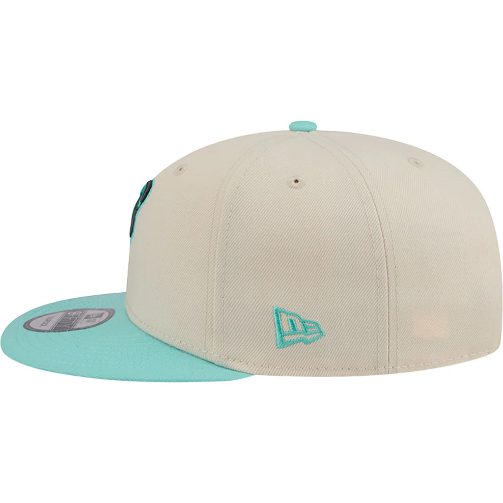 MLB Arizona Diamondbacks New Era Two-Tone Snakehead Aqua 9FIFTY Snapback Hat - Light cream - Image 4