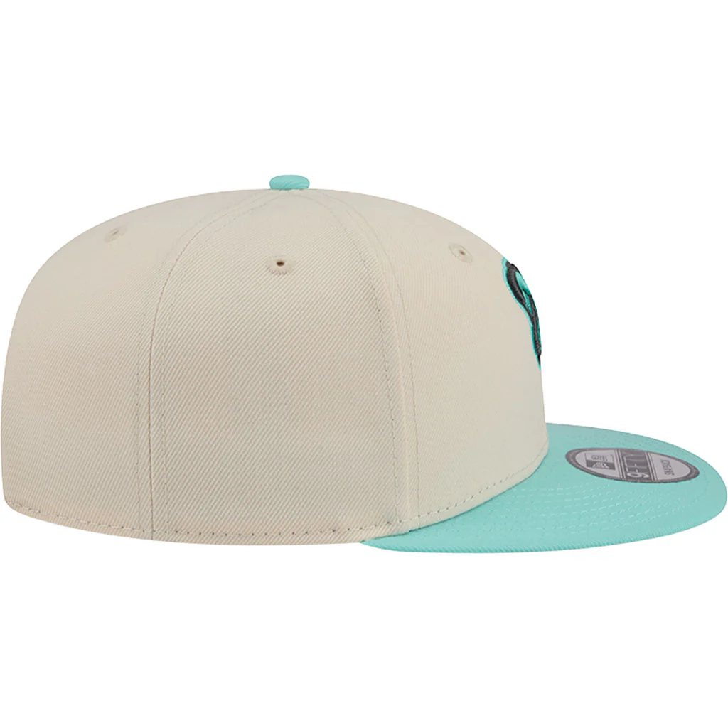 MLB Arizona Diamondbacks New Era Two-Tone Snakehead Aqua 9FIFTY Snapback Hat - Light cream - Image 5