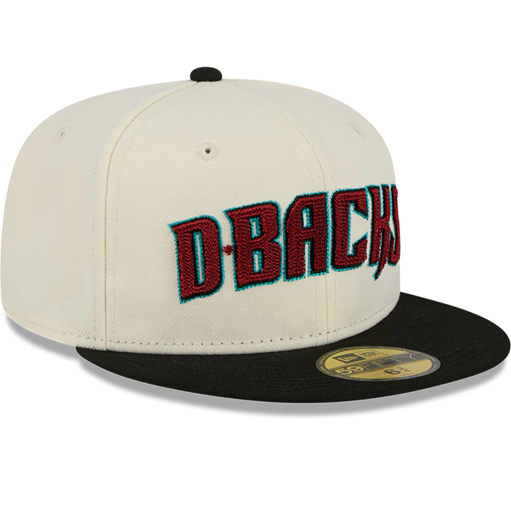 MLB Arizona Diamondbacks New Era Two-Tone Stitch 59FIFTY Fitted Hat - Cream - Image 2