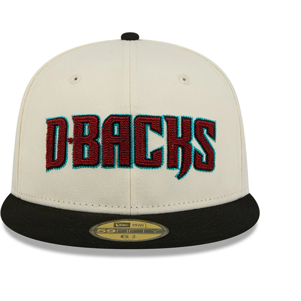 MLB Arizona Diamondbacks New Era Two-Tone Stitch 59FIFTY Fitted Hat - Cream - Image 3
