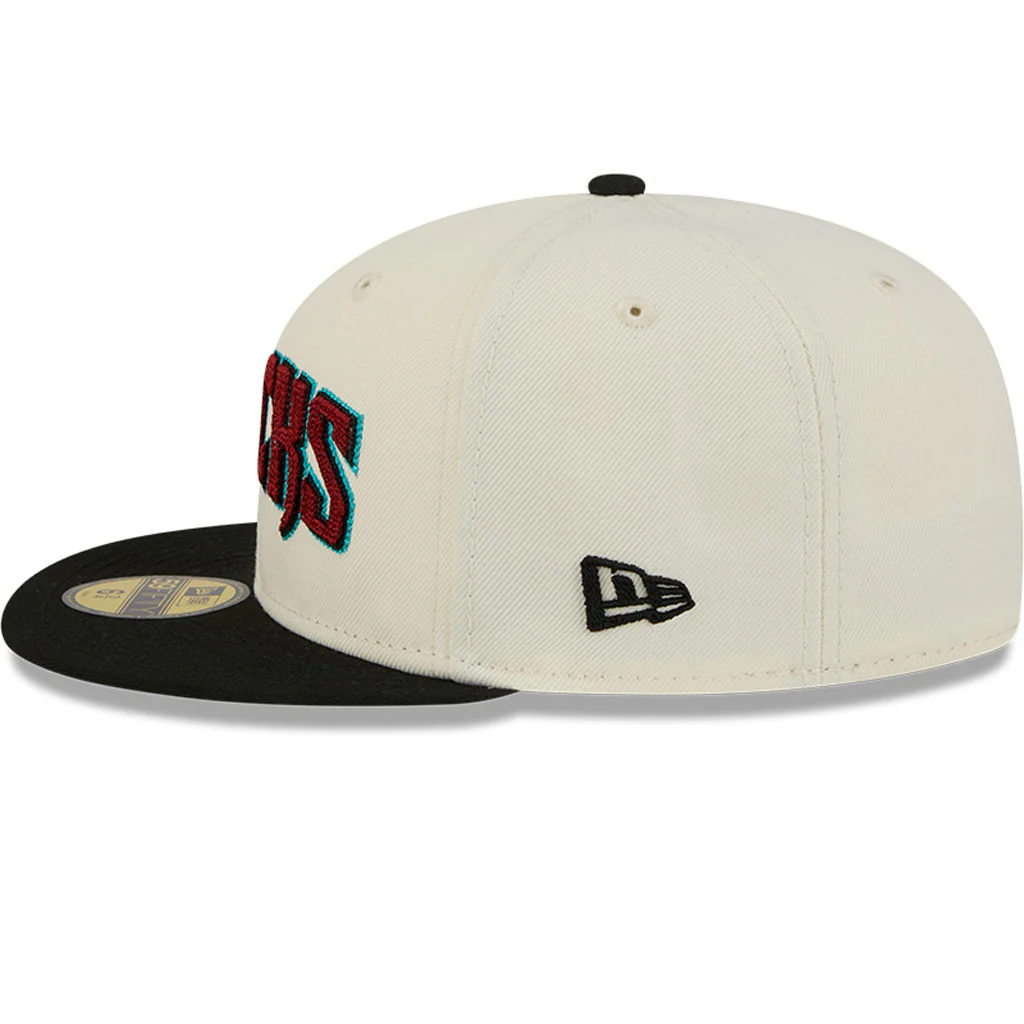MLB Arizona Diamondbacks New Era Two-Tone Stitch 59FIFTY Fitted Hat - Cream - Image 4