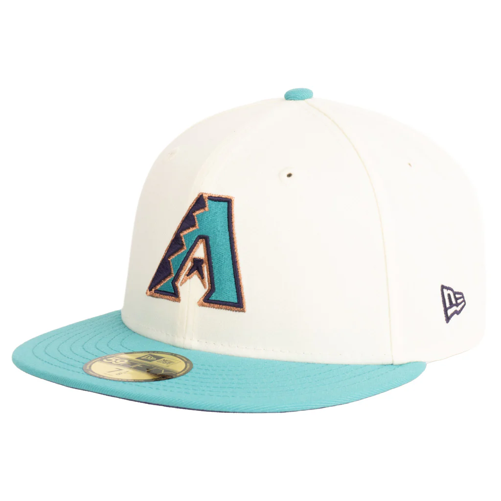 MLB Arizona Diamondbacks New Era Two-Tone Team Under Visor 59FIFTY Fitted Hat - Cream - Image 2