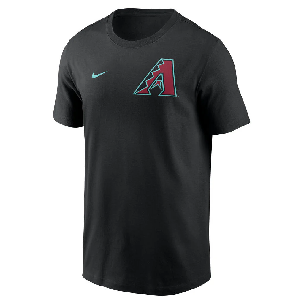 MLB Arizona Diamondbacks Nike 2-Hit Cotton T-Shirt - Black - Image 2