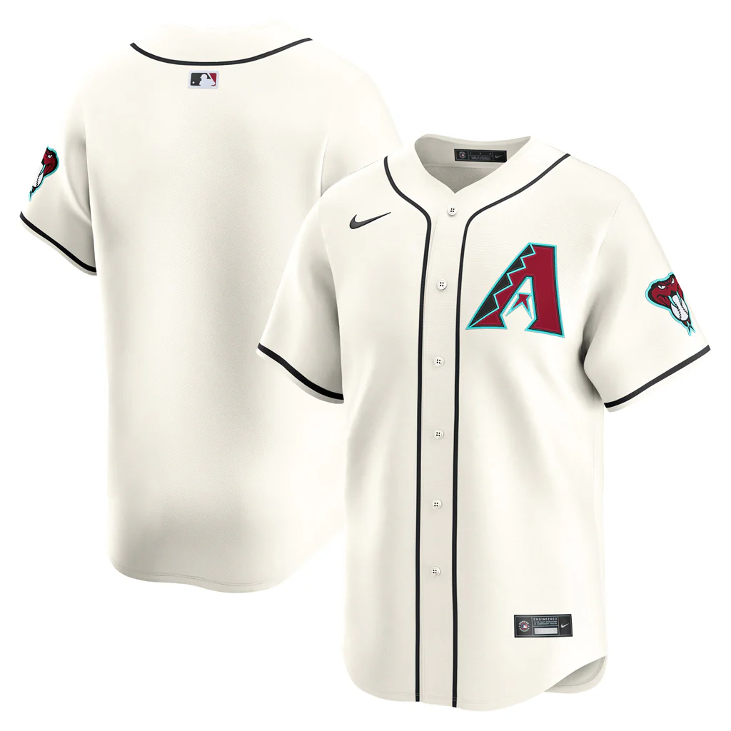 MLB Arizona Diamondbacks Nike Home Limited Jersey - White - Image 3