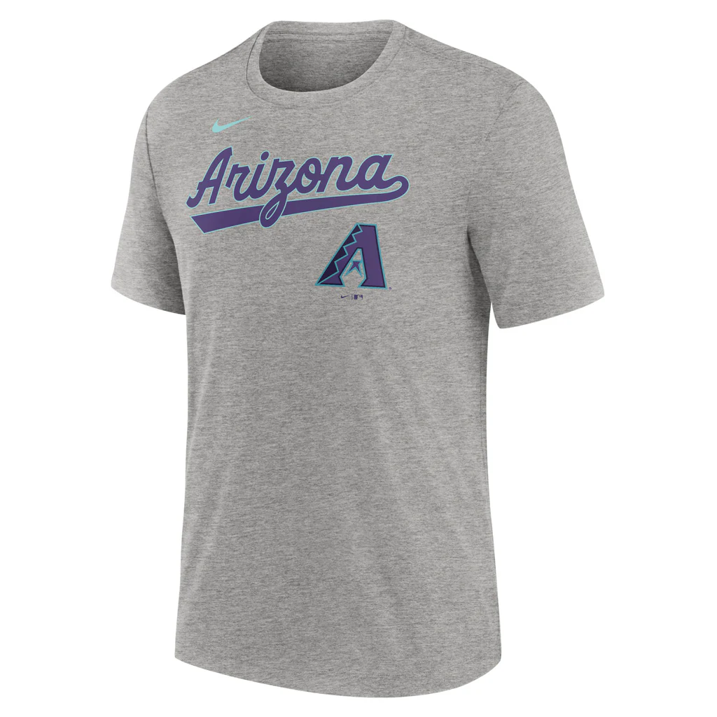 MLB Arizona Diamondbacks Nike 2025 City Connect Tri-Blend T-Shirt - Heather Gray - Image 2