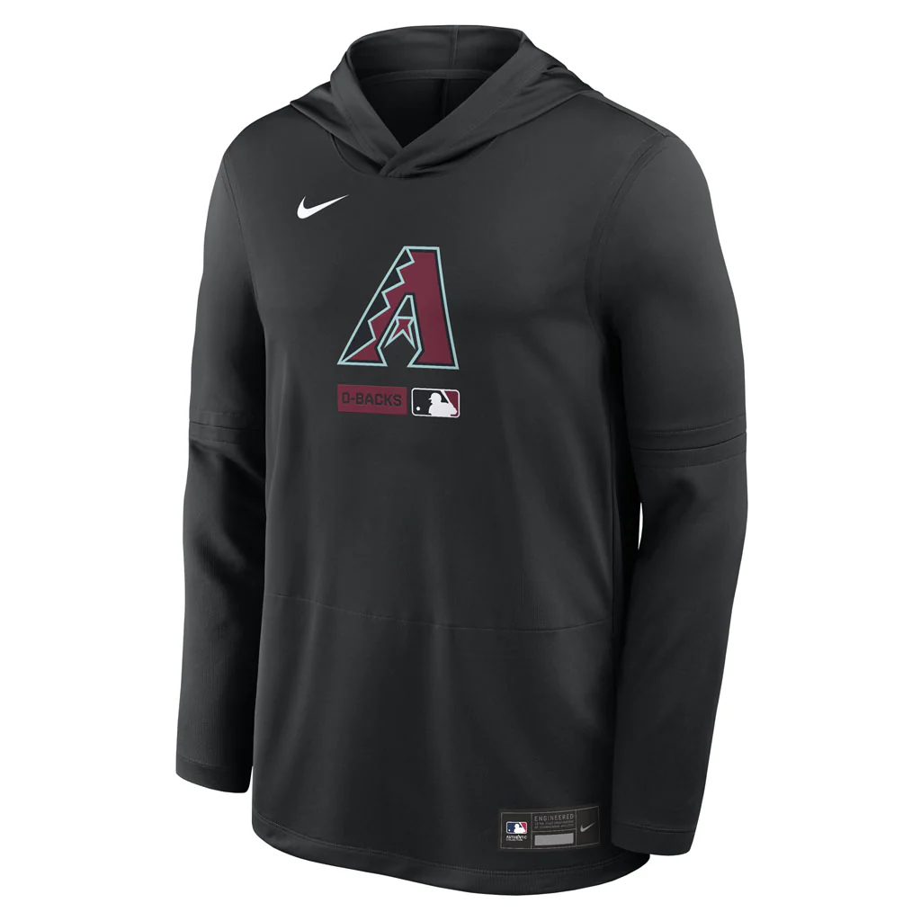 MLB Arizona Diamondbacks Nike 2026 Authentic Collection Lightweight Hoodie - Black - Image 2