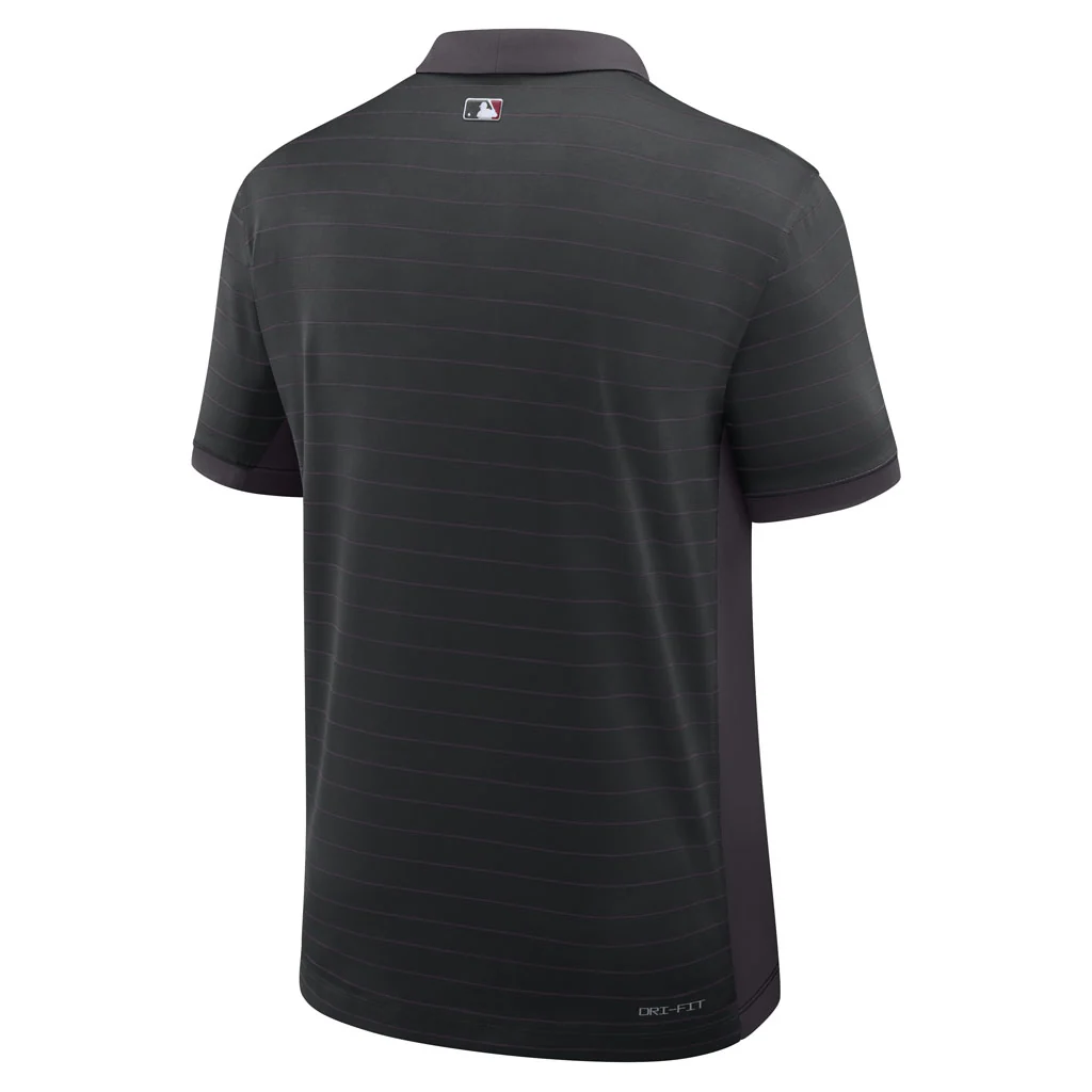 MLB Arizona Diamondbacks Nike 2026 Authentic Collection Striped Victory Polo - Black - Image 3
