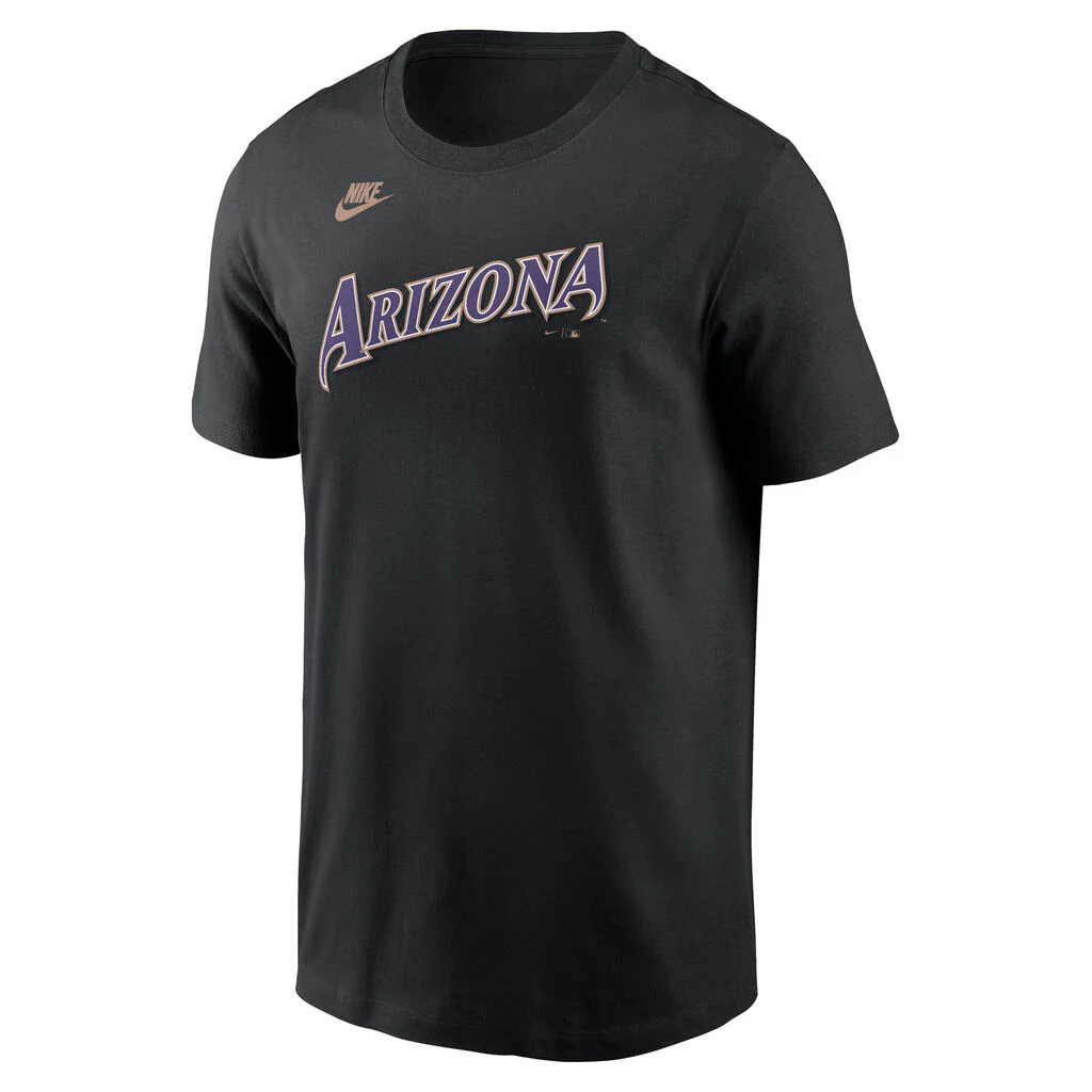 MLB Arizona Diamondbacks Nike 90's Cooperstown Cotton T-Shirt - Black - Image 2