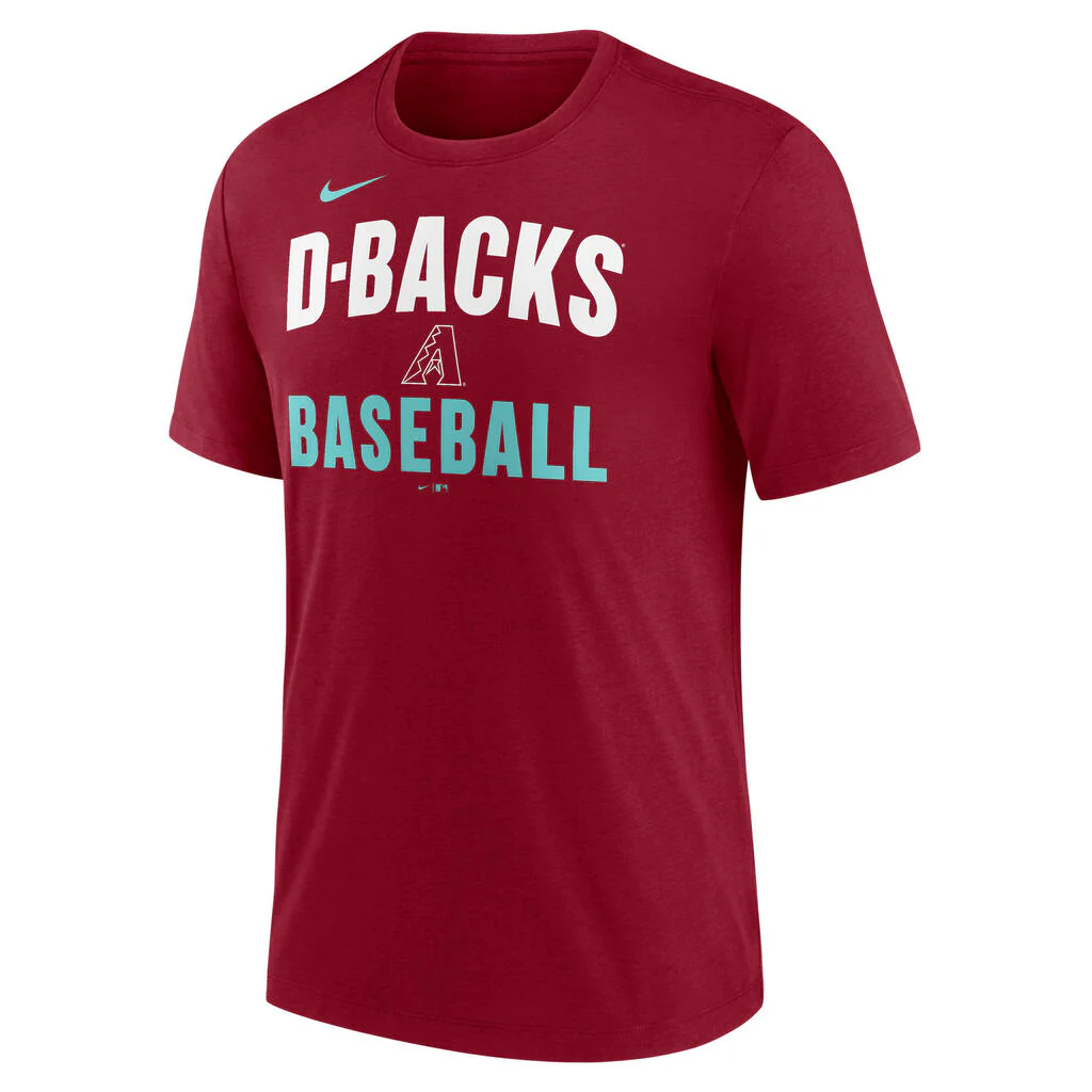 MLB Arizona Diamondbacks Nike Arched Baseball Triblend T-Shirt - Red - Image 2