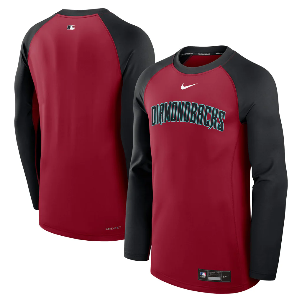 MLB Arizona Diamondbacks Nike Authentic Collection Gametime Long Sleeve Crew - Red