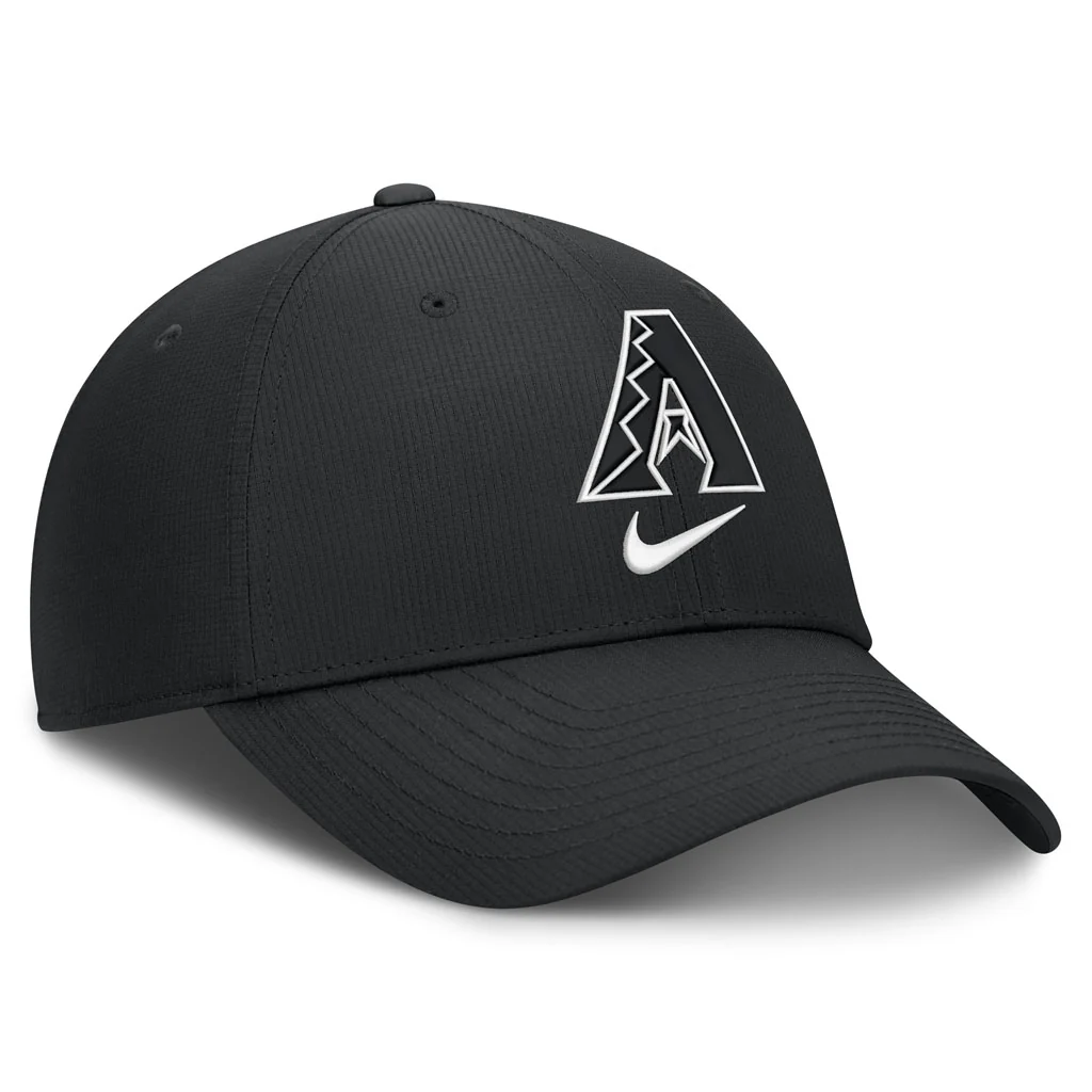 MLB Arizona Diamondbacks Nike Black & White Ripstop Structured Adjustable Hat - Black - Image 3