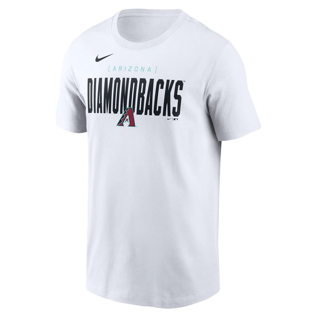 MLB Arizona Diamondbacks Nike Block Script T-Shirt - White - Image 2