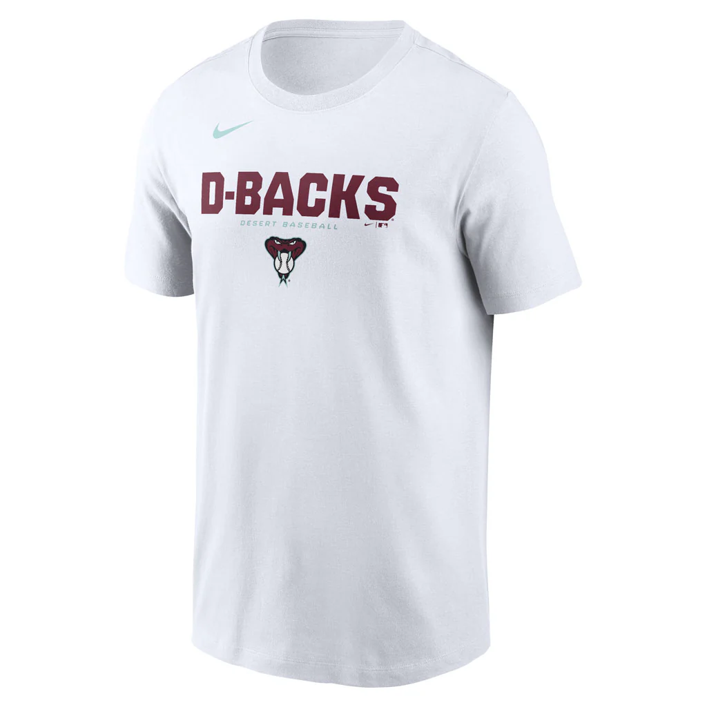 MLB Arizona Diamondbacks Nike Bold Team Name T-Shirt - White - Image 2
