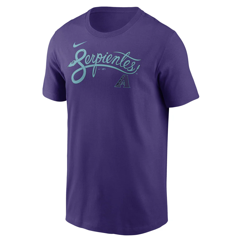 MLB Arizona Diamondbacks Nike City Connect 2.0 Wordmark T-Shirt - Purple - Image 2