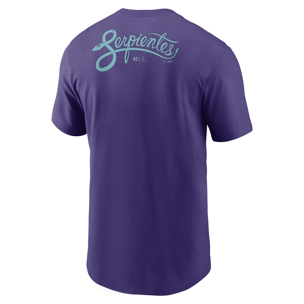 MLB Arizona Diamondbacks Nike City Connect Two-Hit Cotton T-Shirt - Purple - Image 3