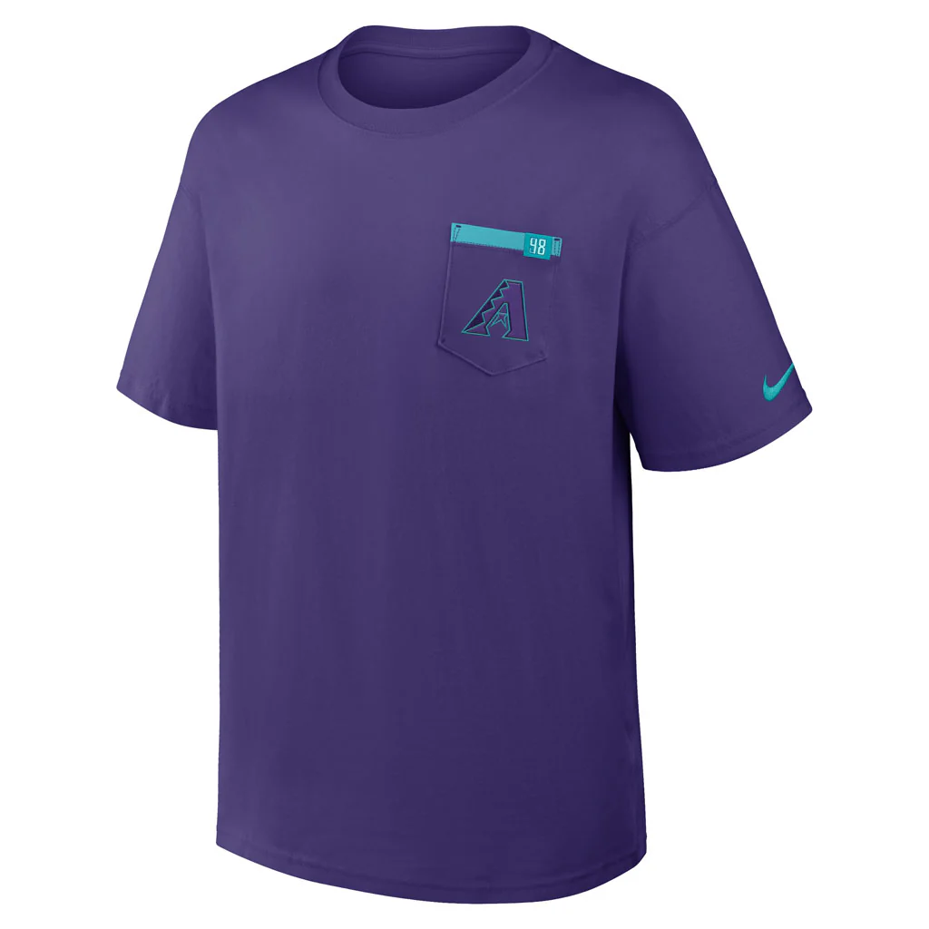 MLB Arizona Diamondbacks Nike City Connect Two-Hit Max90 Pocket T-Shirt - Purple - Image 2