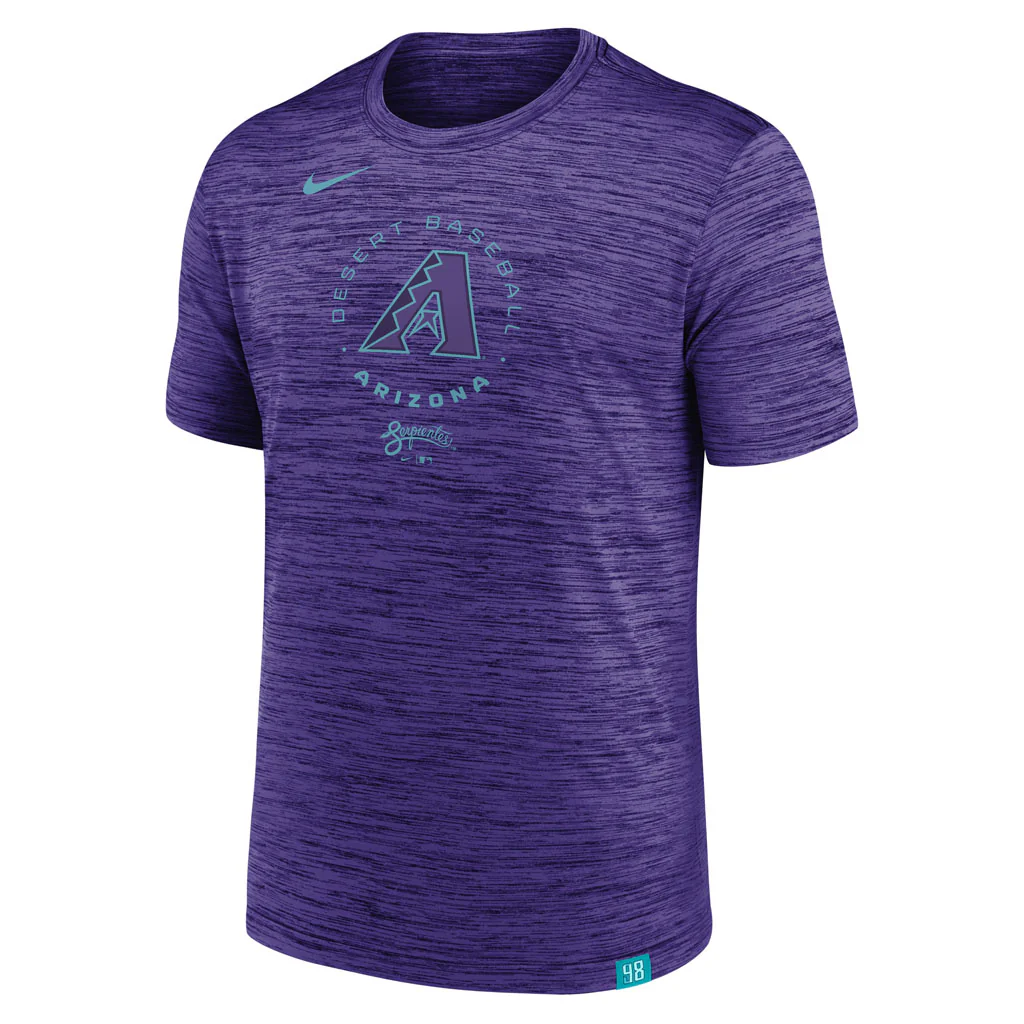 MLB Arizona Diamondbacks Nike City Connect Velocity T-Shirt - Purple - Image 2