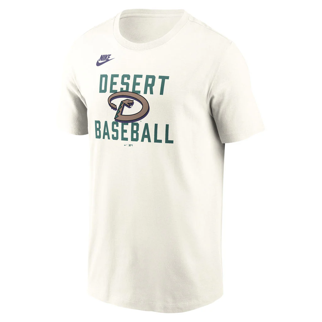 MLB Arizona Diamondbacks Nike Coop 70's Cotton T-Shirt - Cream - Image 2