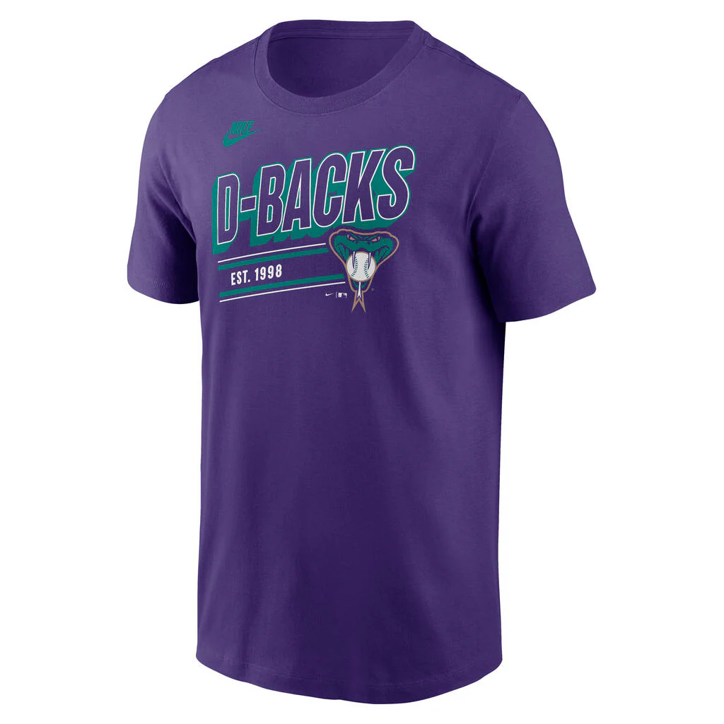 MLB Arizona Diamondbacks Nike Cooperstown Retro Cotton T-Shirt - Purple - Image 2