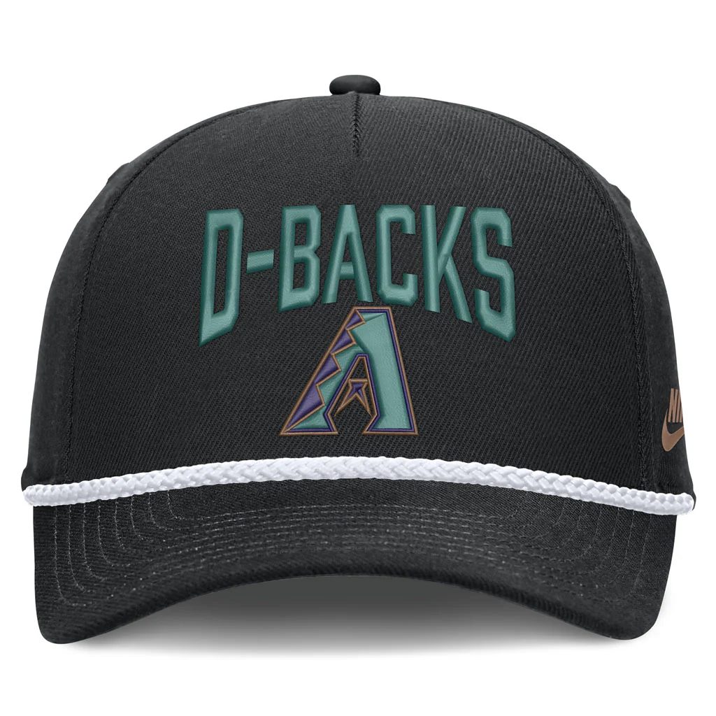 MLB Arizona Diamondbacks Nike Cooperstown Rope Adjustable Hat - Black - Image 3
