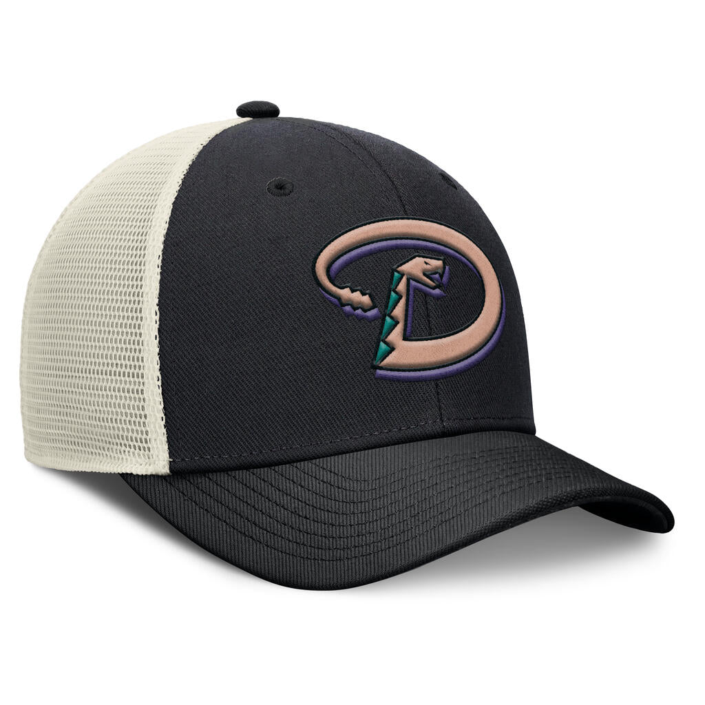 MLB Arizona Diamondbacks Nike Cooperstown Trucker Snapback Hat - Black - Image 2