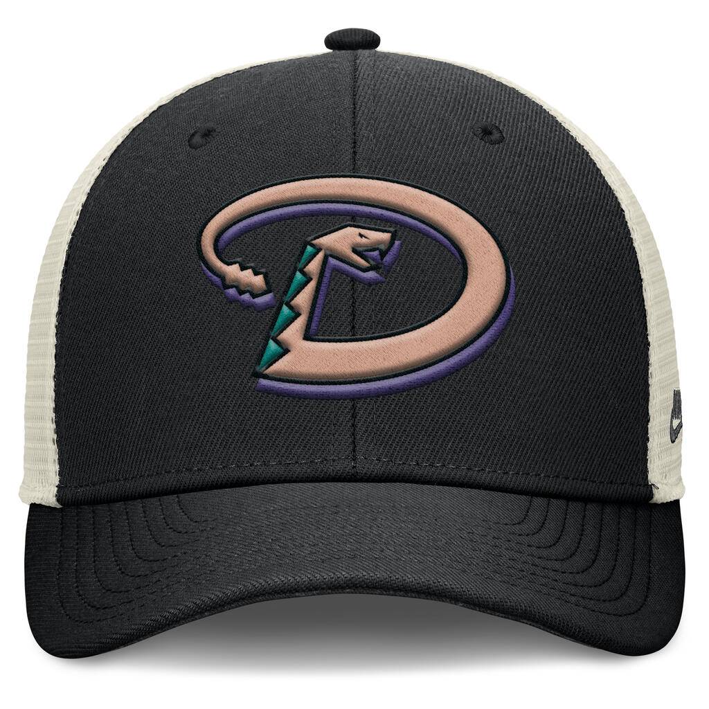 MLB Arizona Diamondbacks Nike Cooperstown Trucker Snapback Hat - Black - Image 3
