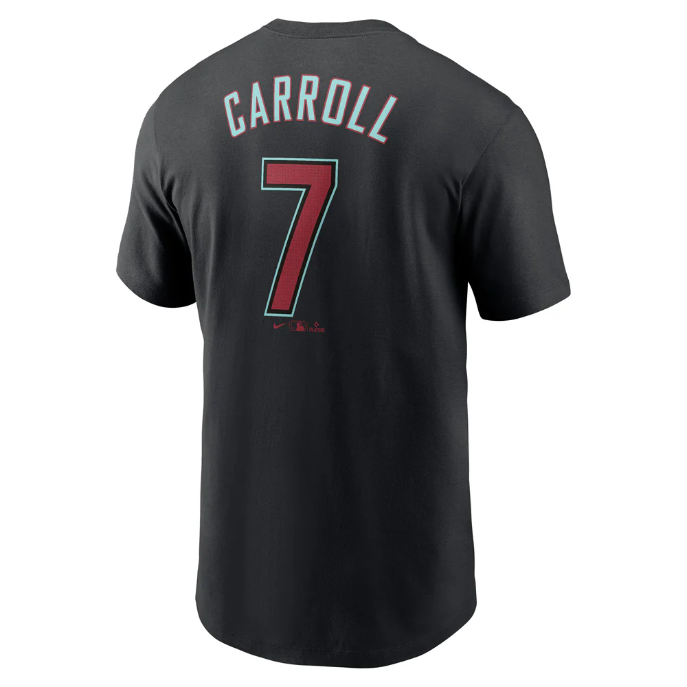 MLB Arizona Diamondbacks Corbin Carroll Nike FUSE Alternate Name & Number T-Shirt - Black - Image 3