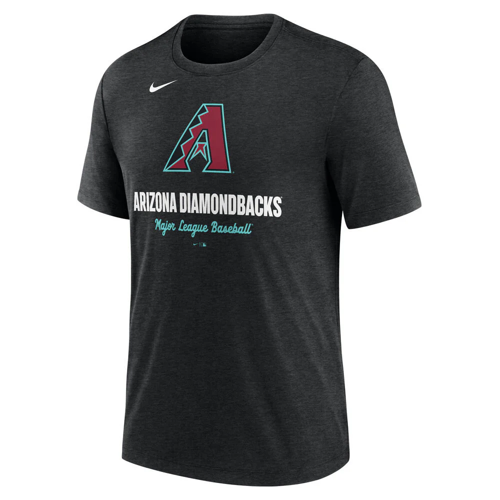 MLB Arizona Diamondbacks Nike Logo Tri-Blend T-Shirt - Black - Image 2