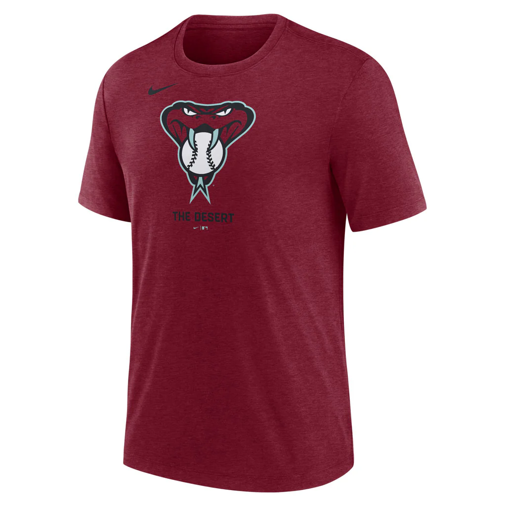 MLB Arizona Diamondbacks Nike Logo Triblend T-Shirt - Red - Image 2