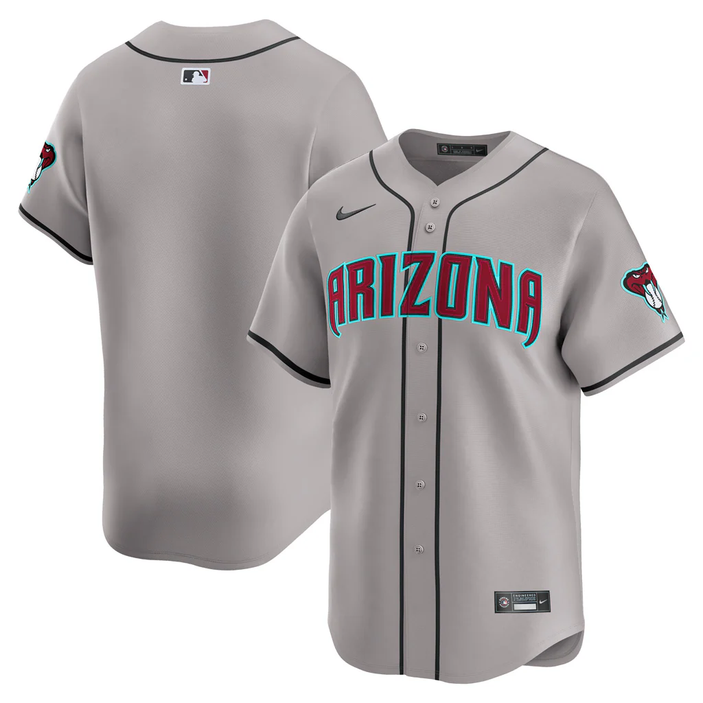 MLB Arizona Diamondbacks Nike Road Limited Jersey - Gray - Image 2