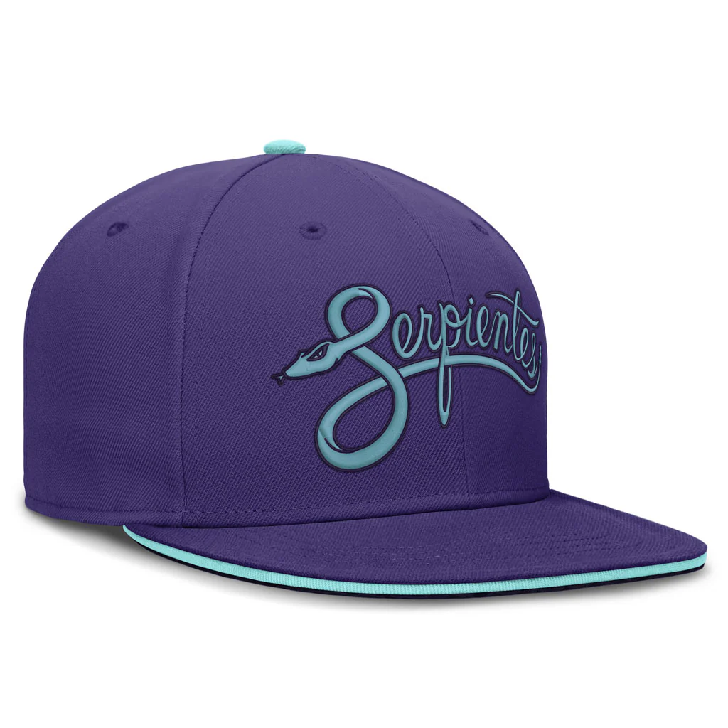 MLB Arizona Diamondbacks Nike Serpientes City Connect Dri-Fit Fitted Hat - Purple - Image 2