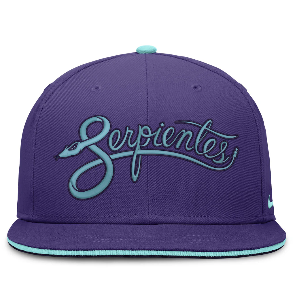 MLB Arizona Diamondbacks Nike Serpientes City Connect Dri-Fit Fitted Hat - Purple - Image 3