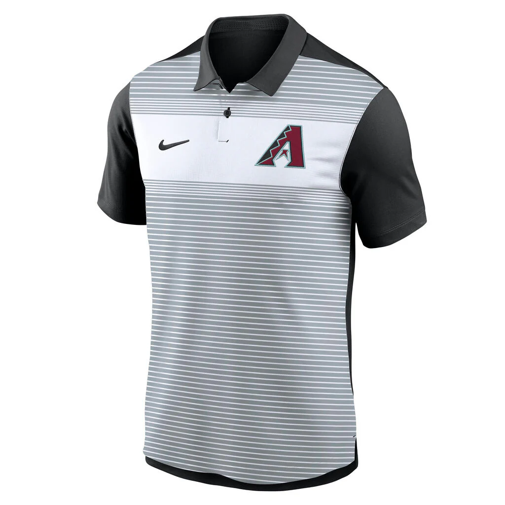 MLB Arizona Diamondbacks Nike Striped Vapor Polo - Black - Image 2