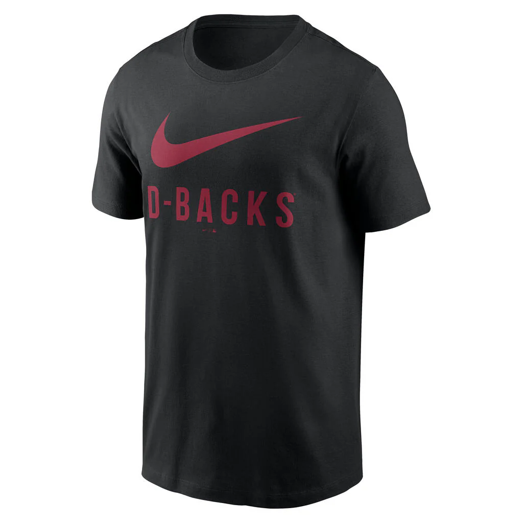 MLB Arizona Diamondbacks Nike Swoosh Cotton T-Shirt - Black - Image 2