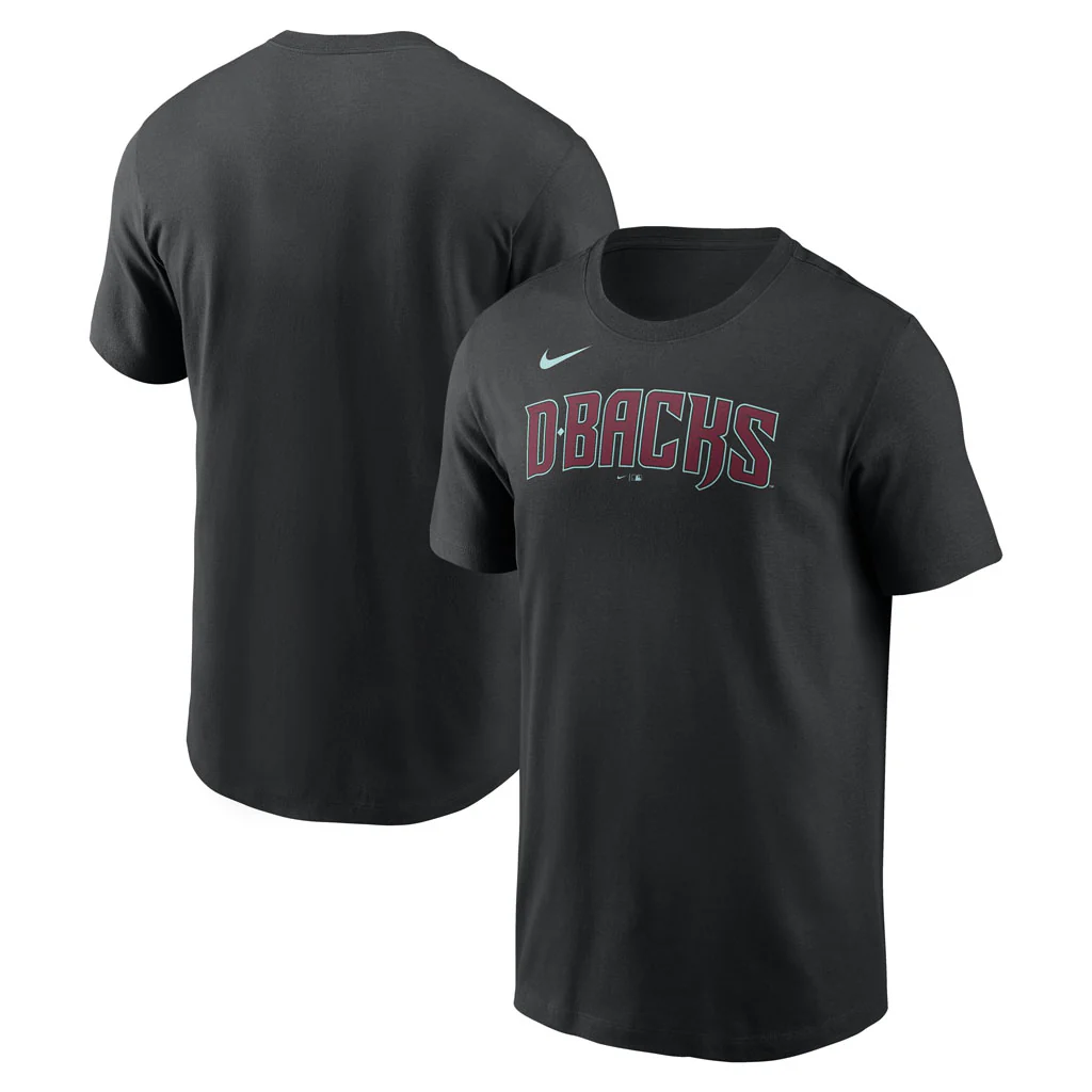 MLB Arizona Diamondbacks Nike Teal Outline Wordmark T-Shirt - Black