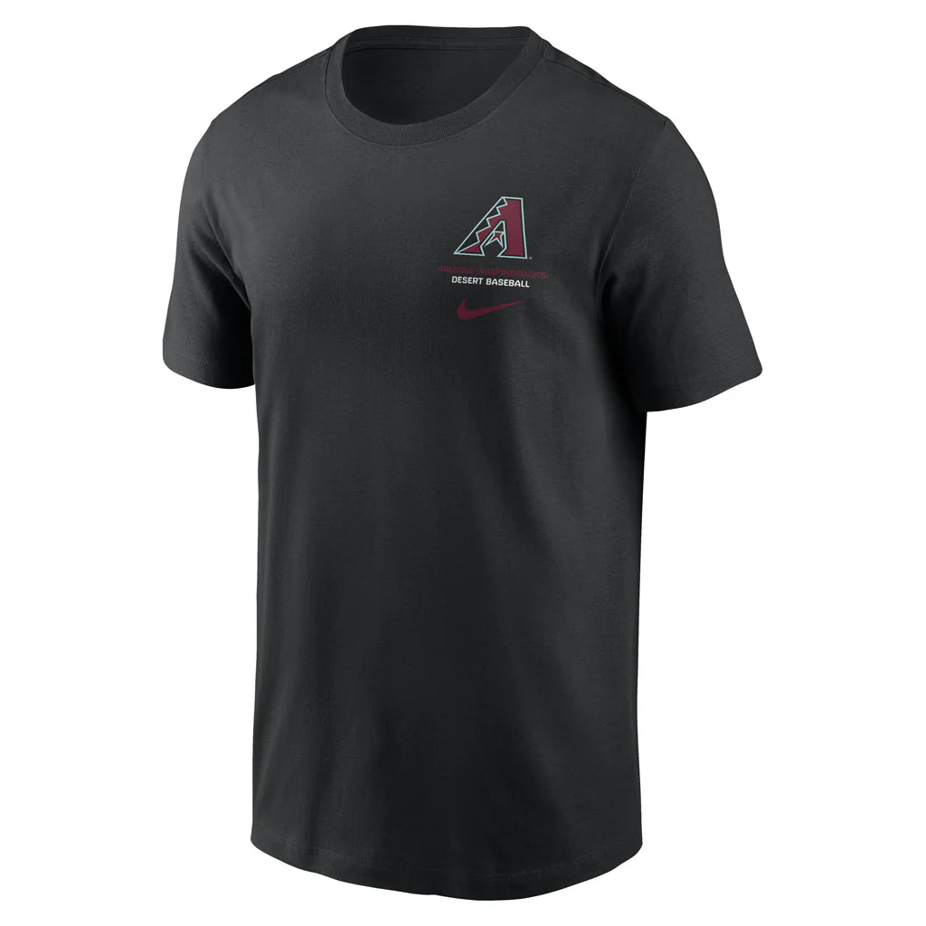 MLB Arizona Diamondbacks Nike Two-Hit Cotton T-shirt - Black - Image 2