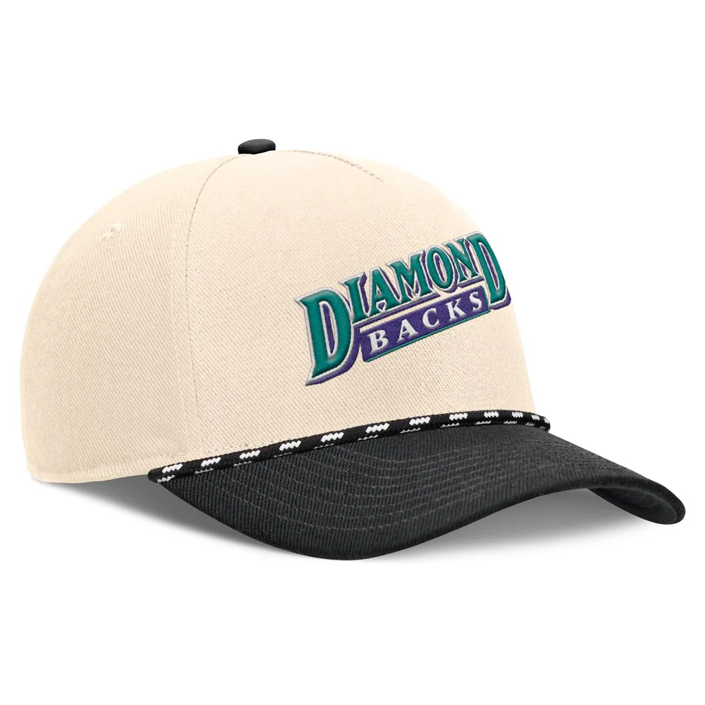 MLB Arizona Diamondbacks Nike Two-Tone Rise Script Snapback Hat - Cream - Image 2